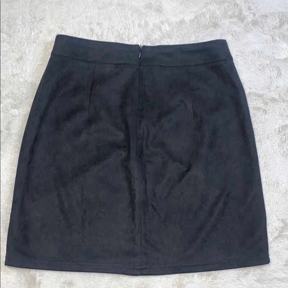 Mango Black Pencil Mini Skirt Asymmetrical Workwear - Picture 3 of 6